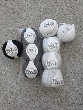Premier Ribbon Yarn Gray, Black & White